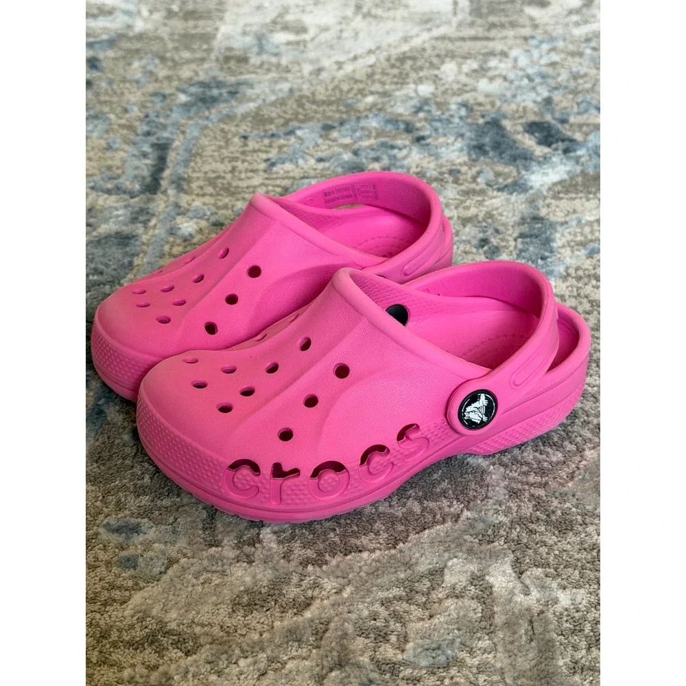 Crocs Clog Kids Pink Sandals Water Shoes Size C10 Slip On Comfort